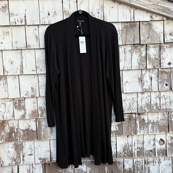 Eileen Fisher 100% Silk Black High Collar Women’s Jacket Sz.L - Picture 4 of 8